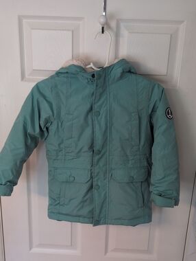 Lands' End Kids Teal Hooded Puffer Coat